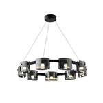 Circle Glass Stepless Dimming LED Brightness Memory Nordic Chandelier