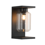 Outdoor Waterproof LED Glass Black Modern Solar Wall Lights with Remote