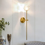 Clear Crystal & Brass Wall Light Fixture