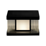 Waterproof IP65 LED Glass Acrylic Black Modern Solar Fence Post Lights