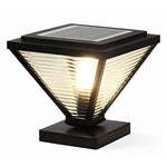 Simple Geometric Shape Waterproof Black Modern Solar Fence Post Lights