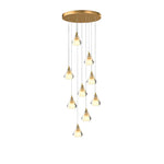 Creative Crystal Shade Three Step Dimming Nordic Staircase Chandelier
