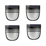 Modern Solar-Powered Black Wall Fence Lights, 4-Pack