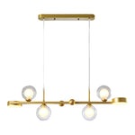 6/8-Light 3step Dimming Glass Ball LED Long Dining Room Chandelier