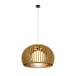 Hemispherical Wood Birdcage Glass Ball Shade Creative Modern Chandelier