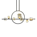 Moon Glass Bubbles Strip LED Black Postmodern Dining Room Chandeliers