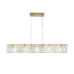 Minimalist Long Strip Glass LED Luxury Modern Dining Room Chandeliers