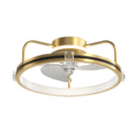 Round Mute Three Step Dimming LED Silent Modern Flush Mount Ceiling Fan