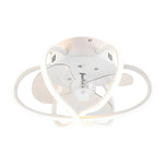 Round Flower Cage LED Dimmable with Remote Bladeless Ceiling Fans Lamp