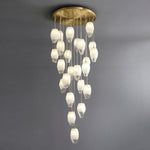 Frost Glass Pendant Foyer Chandelier