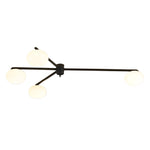 White Glass Bubble Black Semi-Flush Ceiling Light