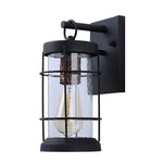 Waterproof Iron Glass Lantern Black Retro Rustic Exterior Wall Lights