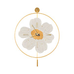 Round Metal Battery Operated LED Flower Wall Clock