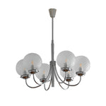 6 Lights Minimalist Planet Glass Balls Postmodern Chandelier Hanging Lights