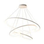 White/BlackCircular Pendant Lamp Dimmable LED Rings Chandelier