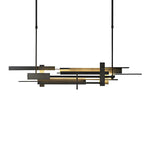Long Irregular Metal Geometric Black Postmodern Dining Room Chandelier