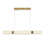Rectangular Long Strip Stepless Dimming Crystal Dining Room Chandeliers