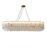 Natural Marble & Crystal Dining Room Chandelier
