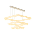 2/3 Square Rings Cream Style Three Step Dimming LED Modern Chandelier