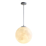 Round Moon Lunar 3D Creativity White Pendant Lamp Hanging Ceiling Lamp
