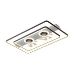 Rectangular LED Two Fans Nordic Bladeless Ceiling Fan