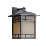 Square Retro Waterproof Yellow Glass Shade Vintage Outdoor Wall Lights