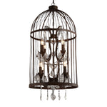 Birdcage Iron Crystal Ornaments Retro Industrial Style Chandelier Light