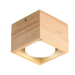 1/2/4-Light Square Wood Cube Spotlight LED Flush Mount Light