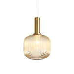 Glass Lantern Shaped Striped Creative Led Nordic Chandelier Pendant Lights