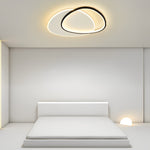 White Black Flush Mount Lights Unique Circle Iron Acrylic Lights