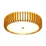 Creative Wood Round 3 Step Dimming LED Nordic Bedroom Ceiling Lights