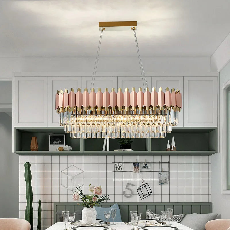 Gio 39" Rose Gold Dining Room Chandelier