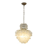 Tiered Capiz Shell Chandelier: Elegant French Style Hanging Lighting