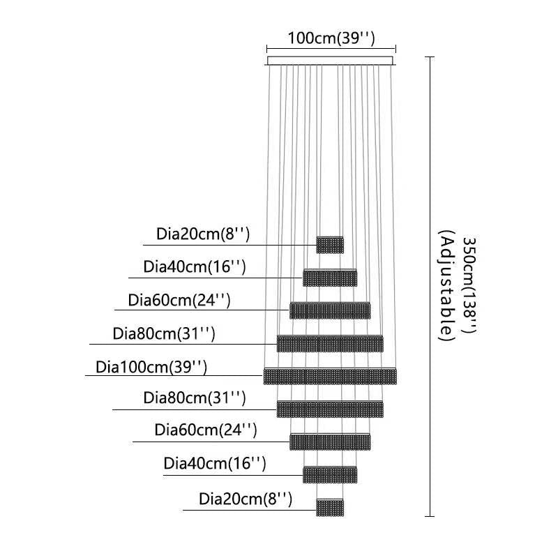Alleri Crystal Foyer Chandelier, Gold