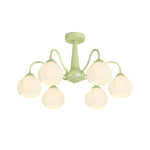 6 Round Flowers Bell Orchid Three Step Dimming Modern Chandelier Lamp