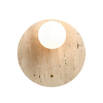 Round Long Yellow Travertine LED Wabi-sabi Japanese Style Wall Lights Fixture
