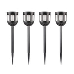 4-Pack Modern Black Solar LED Outdoor Path Light Set