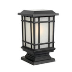 Outdoor Waterproof 3 Step Dimming Black Modern Solar Fence Post Lights