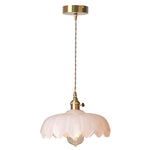 Retro Flower Glass Brass Nordic Kitchen Pendant Lighting Chandelier