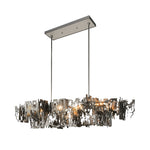 Long Creative Hollow Hardware LED Post-Modern Dining Room Chandelier