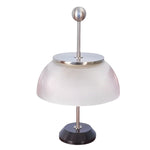 Ribbed Glass Bowl and Metal Italian Accent Table Lamps