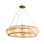Round Glass Luxury 3 Step Dimming Simple Long Post-Modern Chandelier