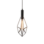 Personalized Iron Geometric Lines Black Retro Industrial Style Chandelier