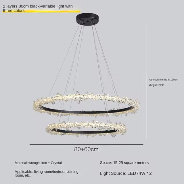 Capri 2-Tier Crystal Ring Chandelier