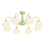8 Round Flowers Bell Orchid Three Step Dimming Modern Ceiling Lights Fixture