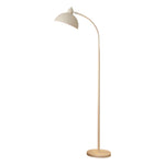 White Task Chrome Arc Floor Lamp with Dome Shade