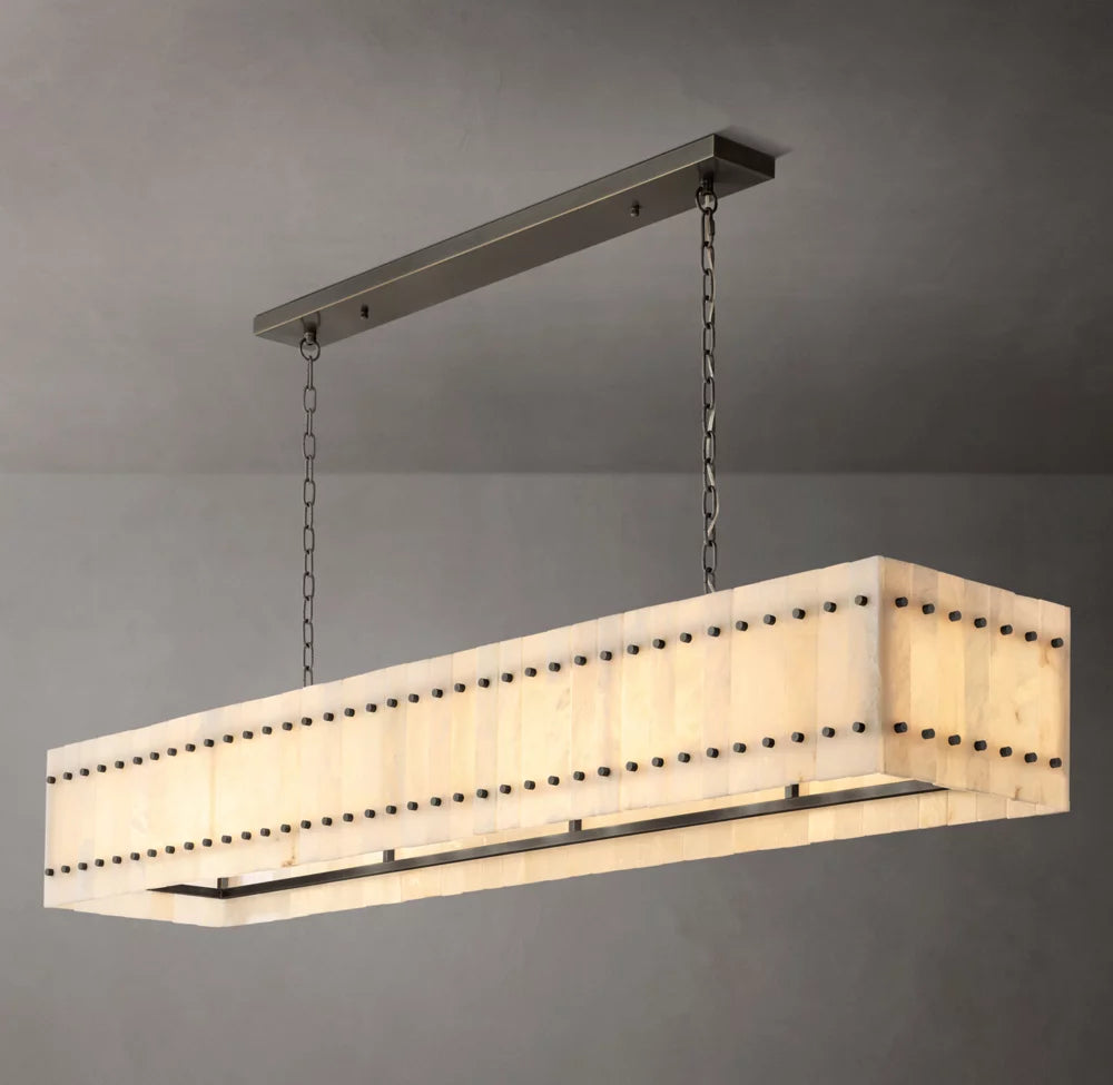 San Marco Alabaster Linear Chandelier 72"