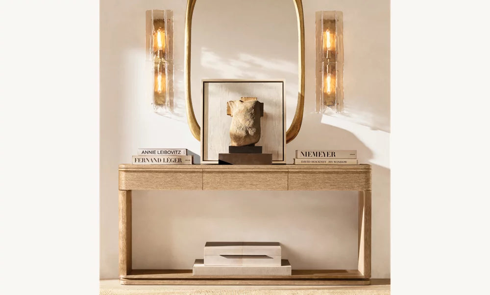 Lattice Clear Glass Sconce 30"