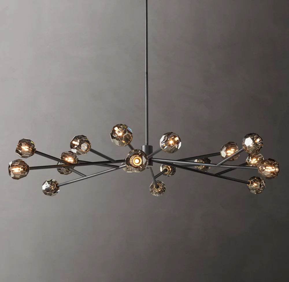 Boule De Cristal Smoke Glass Round Chandelier 72"