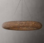 Crystal Halo Smoke Round LED Chandelier 72"